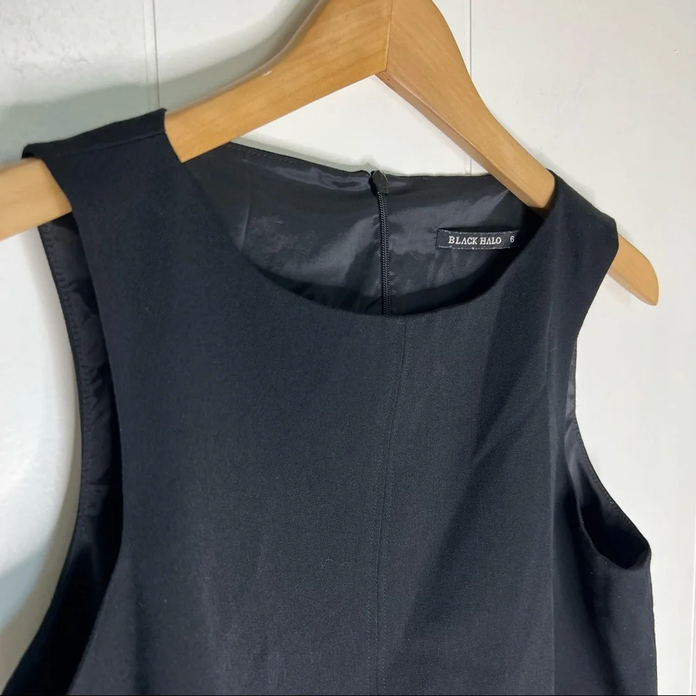 Black Halo Sanibel Crop Top Sz 6 Zipper back - Picture 4 of 6